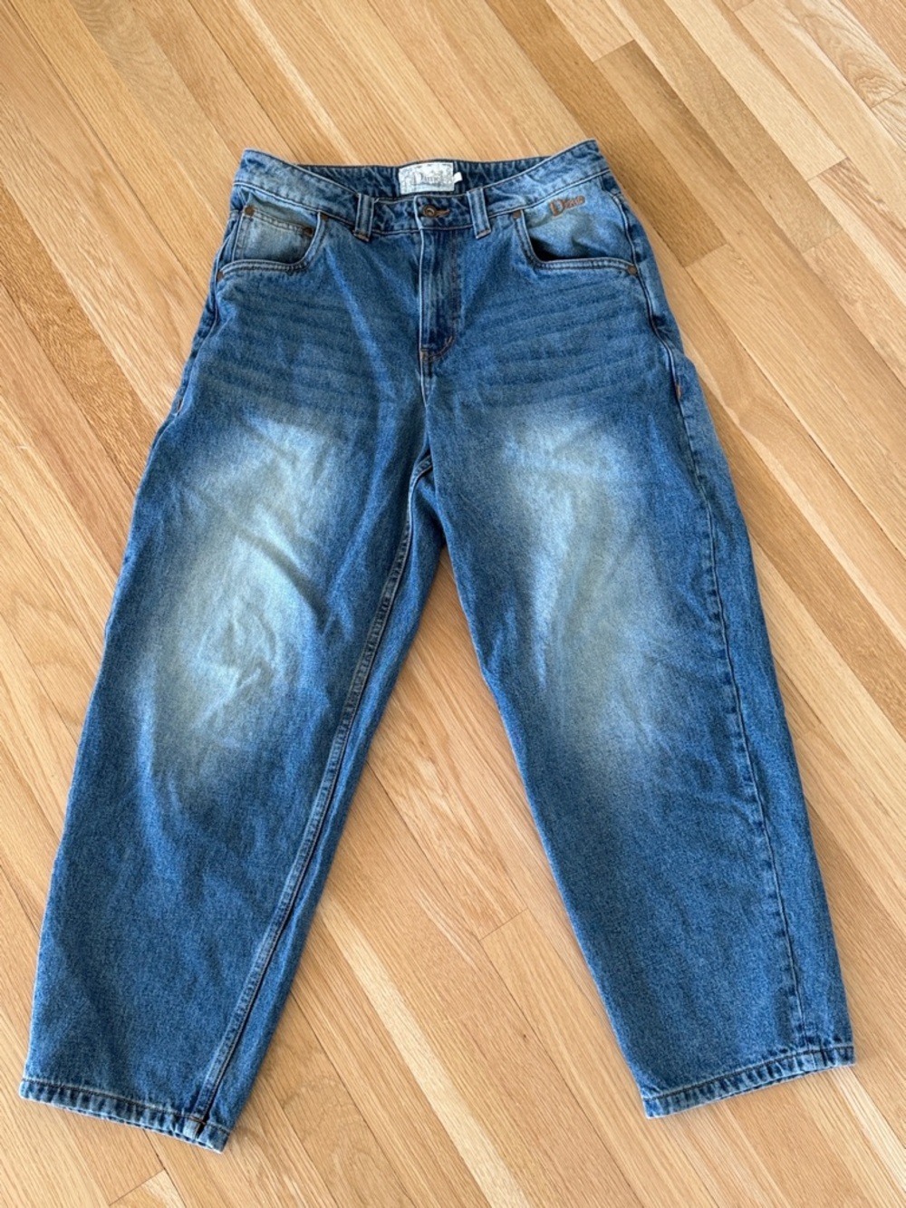 DIME - BAGGY DENIM PANTS - SANDBLASTED INDIGO -